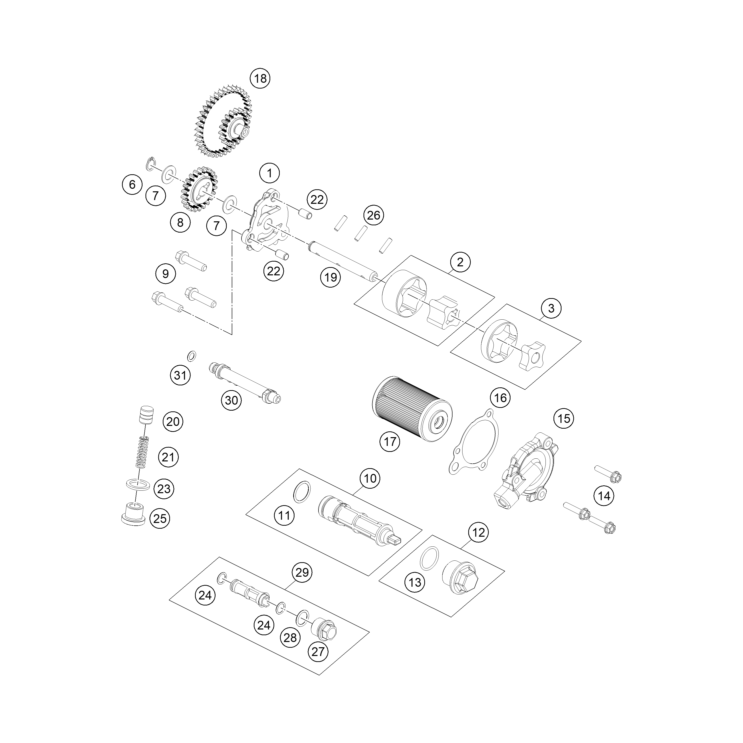 VUE ECLATEE SYSTEME DE LUBRIFICATION HUSQVARNA 401 SVARTPILEN 2025