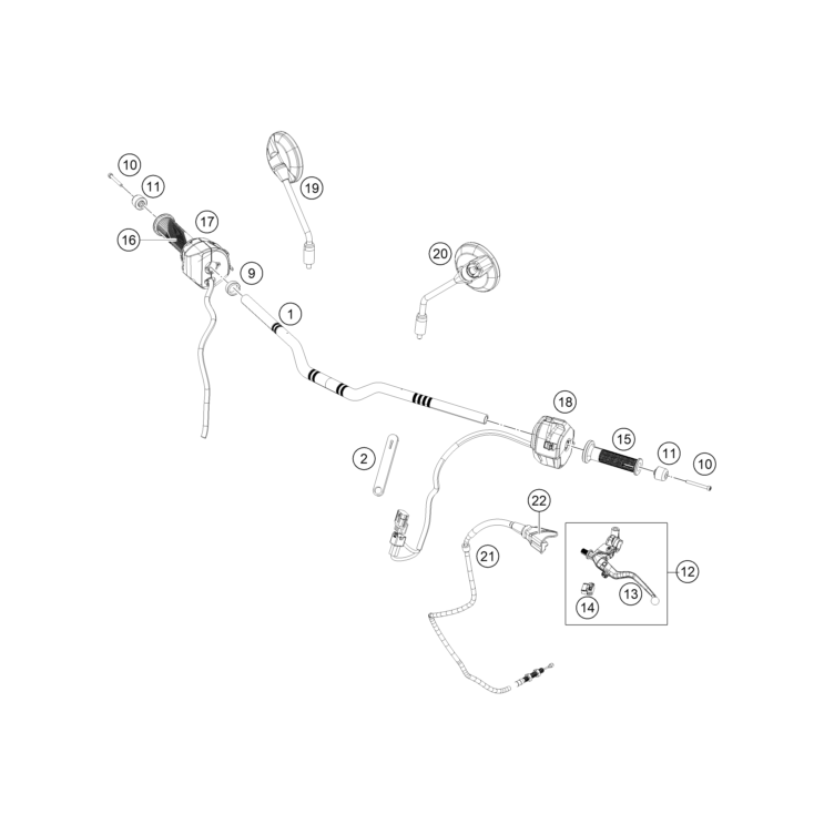 VUE ECLATEE GUIDON, ARMATURES HUSQVARNA 401 SVARTPILEN 2025