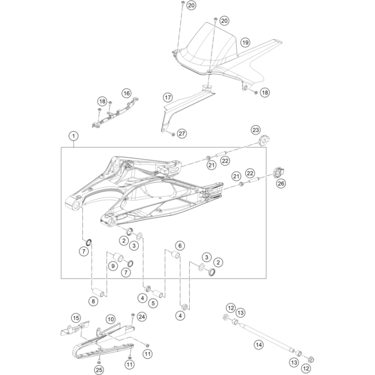 VUE ECLATEE BRAS OSCILLANT HUSQVARNA 401 SVARTPILEN 2025