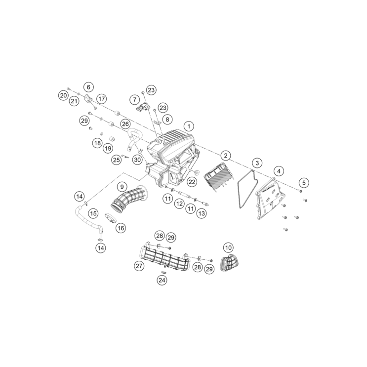 VUE ECLATEE FILTRE A AIR HUSQVARNA 401 SVARTPILEN 2025