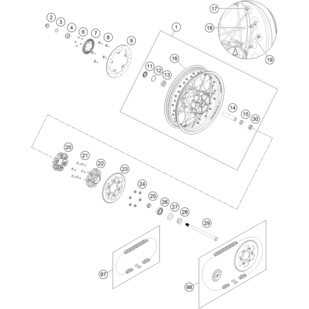 VUE ECLATEE ROUE ARRIERE...