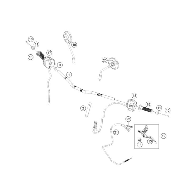 VUE ECLATEE GUIDON, ARMATURES HUSQVARNA 401 VITPILEN 2025