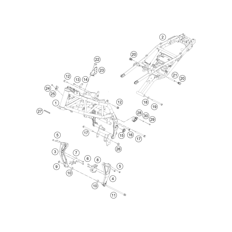 VUE ECLATEE CADRE HUSQVARNA 401 VITPILEN 2025