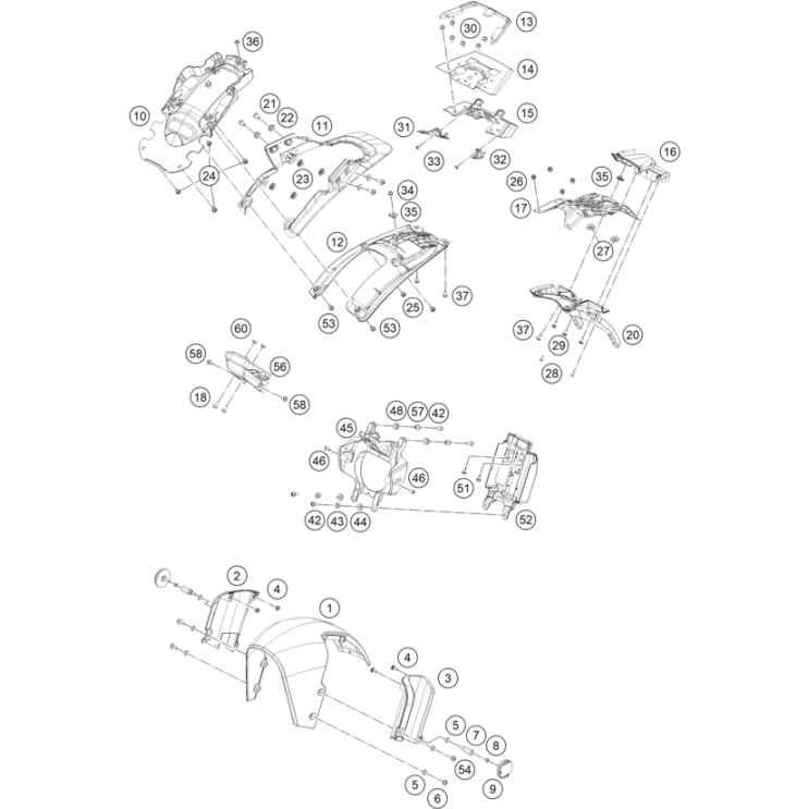 VUE ECLATEE PLAQUE, GARDE-BOUE HUSQVARNA 401 VITPILEN 2025