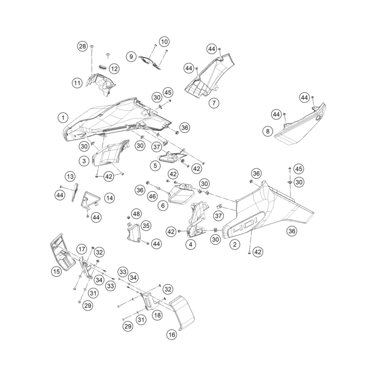 VUE ECLATEE CARENAGES HUSQVARNA 401 VITPILEN 2025