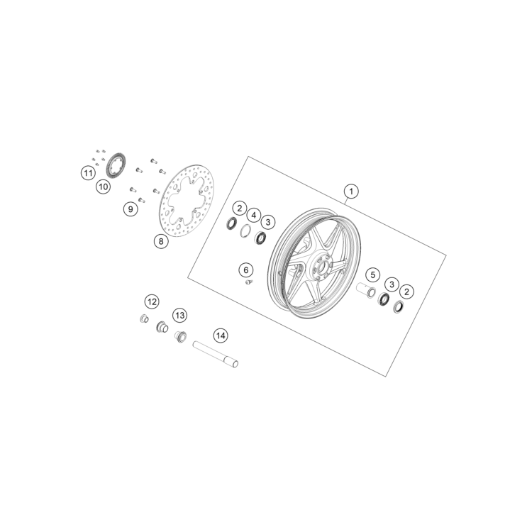 VUE ECLATEE ROUE AVANT HUSQVARNA 401 VITPILEN 2025