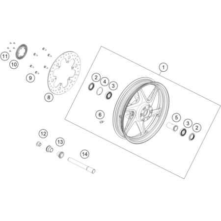 VUE ECLATEE ROUE AVANT...