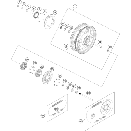 VUE ECLATEE ROUE ARRIERE...