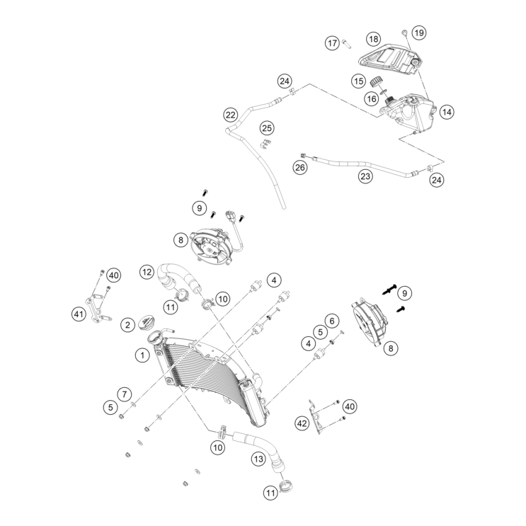 VUE ECLATEE RADIATEURS HUSQVARNA 401 VITPILEN 2025
