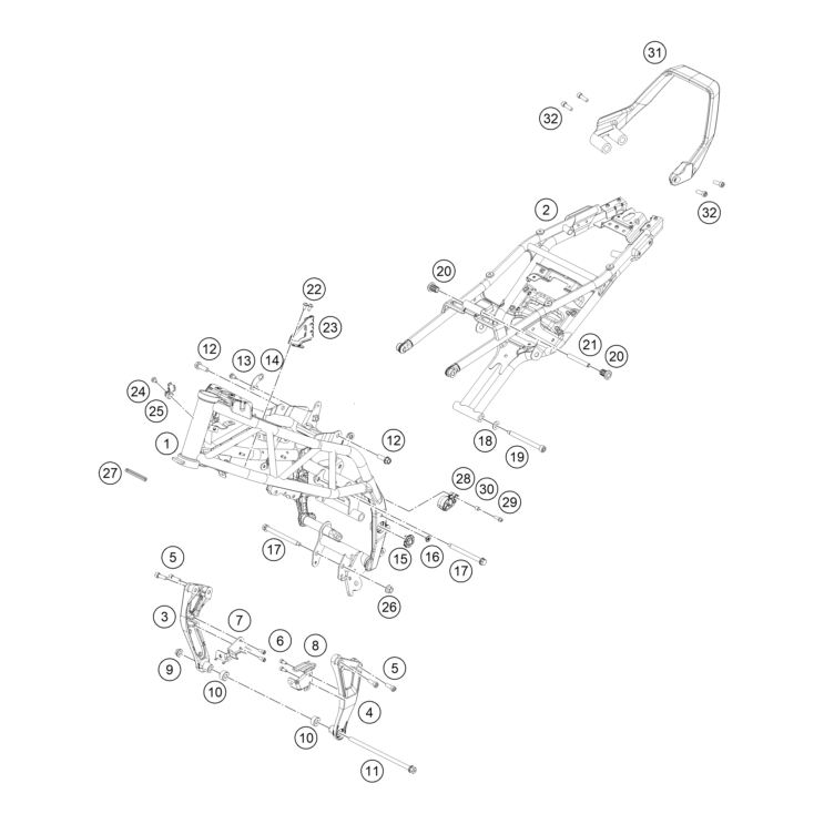 VUE ECLATEE CADRE HUSQVARNA 125 SVARTPILEN 2025