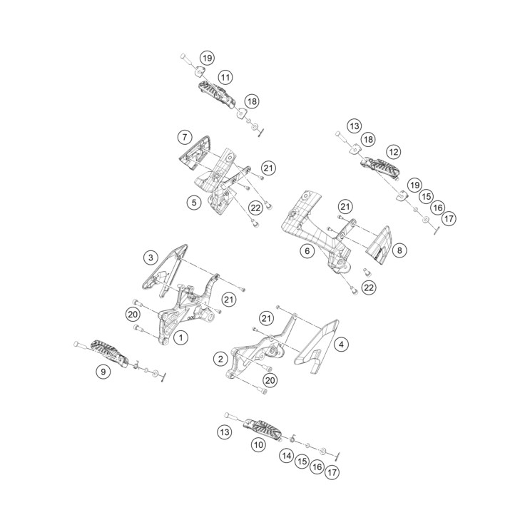 VUE ECLATEE REPOSE-PIEDS HUSQVARNA 125 SVARTPILEN 2025