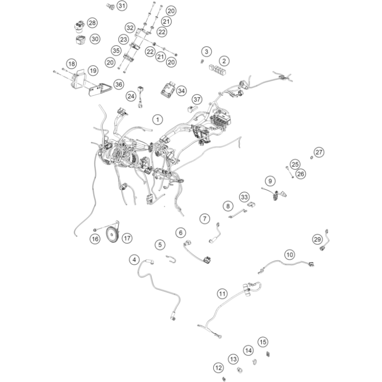 VUE ECLATEE FAISCEAU ELECTRIQUE HUSQVARNA 125 SVARTPILEN 2025