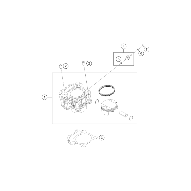 VUE ECLATEE CYLINDRE HUSQVARNA 125 SVARTPILEN 2025