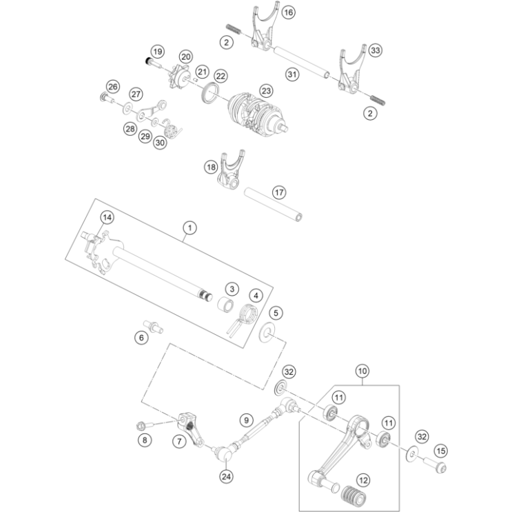 VUE ECLATEE MECANISME DE SELECTION HUSQVARNA 125 SVARTPILEN 2025