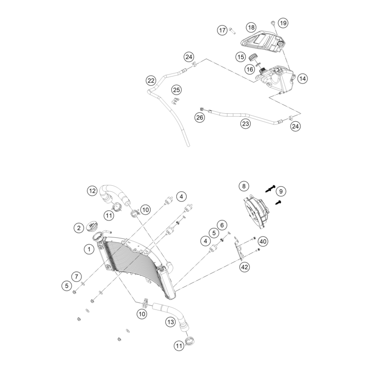 VUE ECLATEE RADIATEURS HUSQVARNA 125 SVARTPILEN 2025