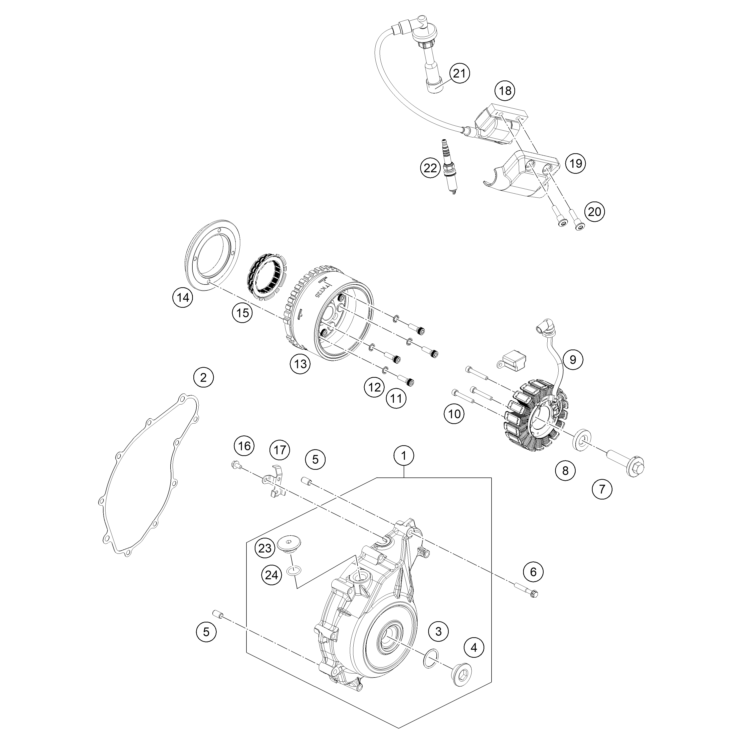 VUE ECLATEE ALLUMAGE HUSQVARNA 125 SVARTPILEN 2025