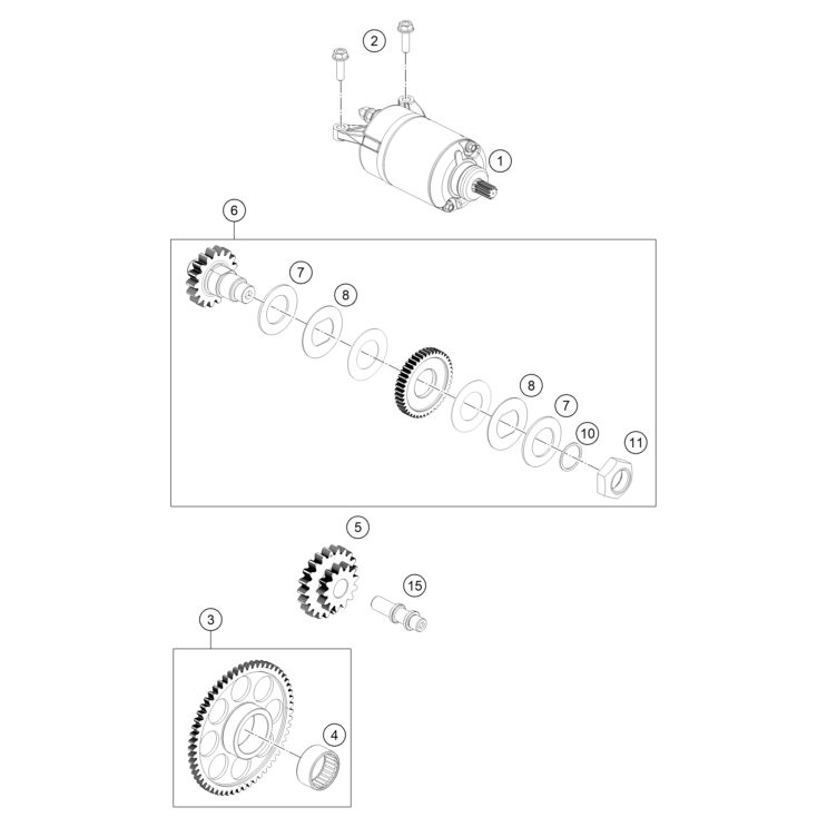 VUE ECLATEE DEMARREUR HUSQVARNA 125 SVARTPILEN 2025