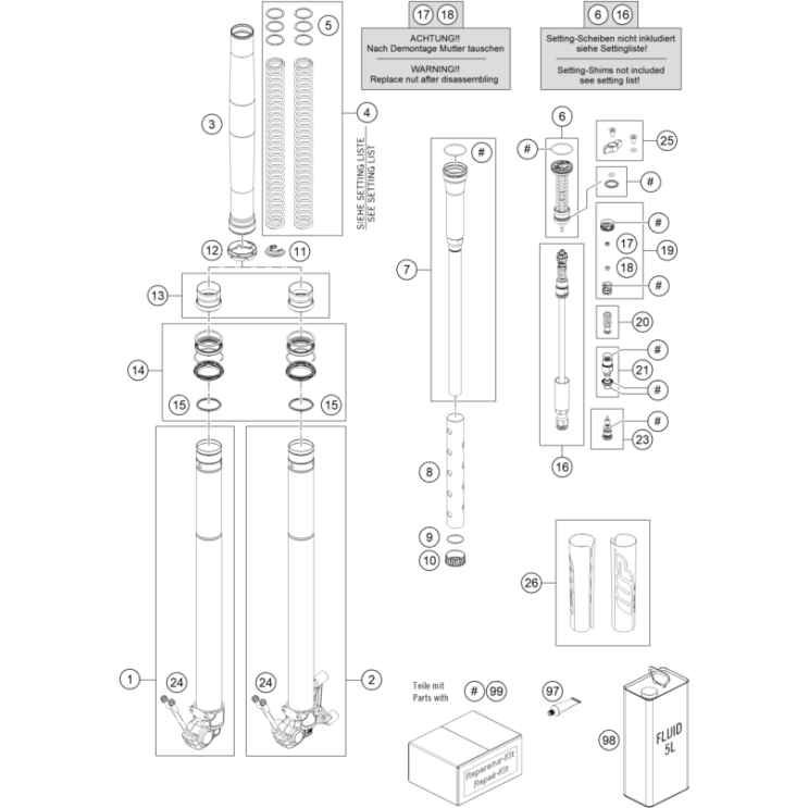 VUE ECLATEE FOURCHE TELESCOPIQUE HUSQVARNA 450 FS 2026