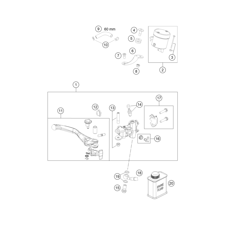 VUE ECLATEE MAITRE CYLINDRE DE FREIN HUSQVARNA 450 FS 2026