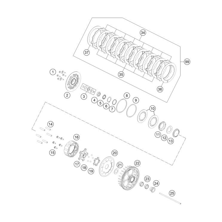 VUE ECLATEE EMBRAYAGE HUSQVARNA 450 FS 2026