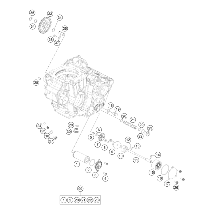 VUE ECLATEE SYSTEME DE LUBRIFICATION HUSQVARNA 450 FS 2026