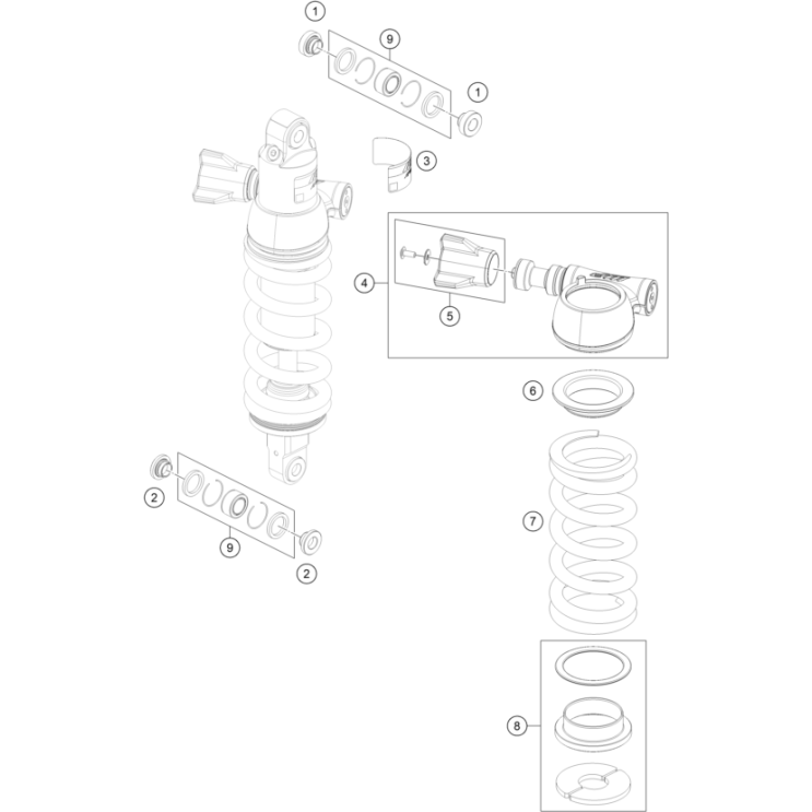 VUE ECLATEE AMORTISSEUR ECLATE HUSQVARNA 901 NORDEN 2025