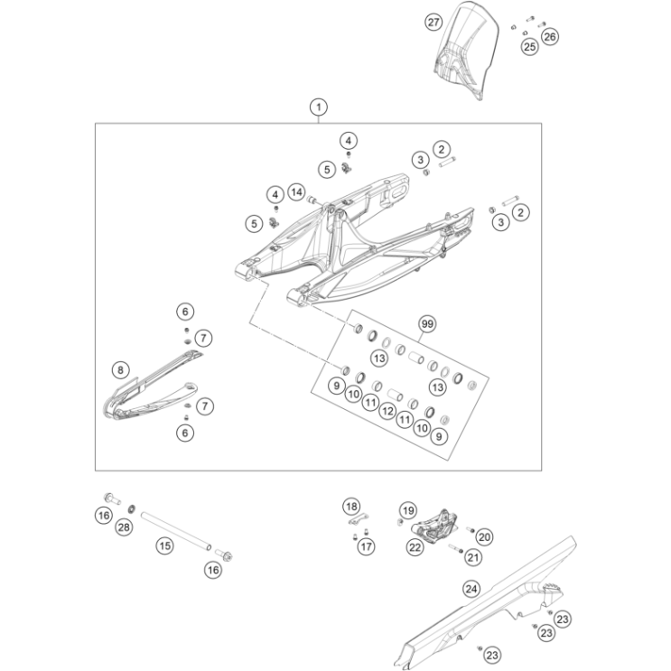 VUE ECLATEE BRAS OSCILLANT HUSQVARNA 901 NORDEN 2025