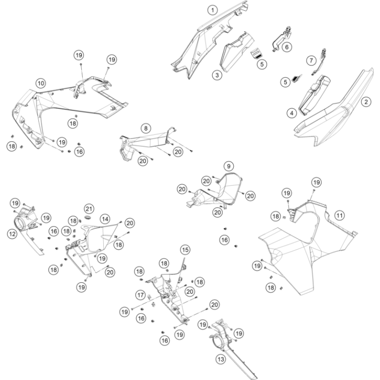 VUE ECLATEE PLAQUES LATÉRALES HUSQVARNA 901 NORDEN 2025