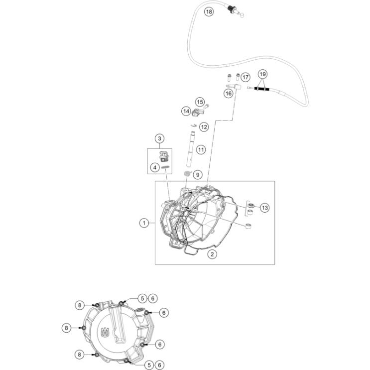 VUE ECLATEE COUVERCLE D’EMBRAYAGE HUSQVARNA 901 NORDEN 2025