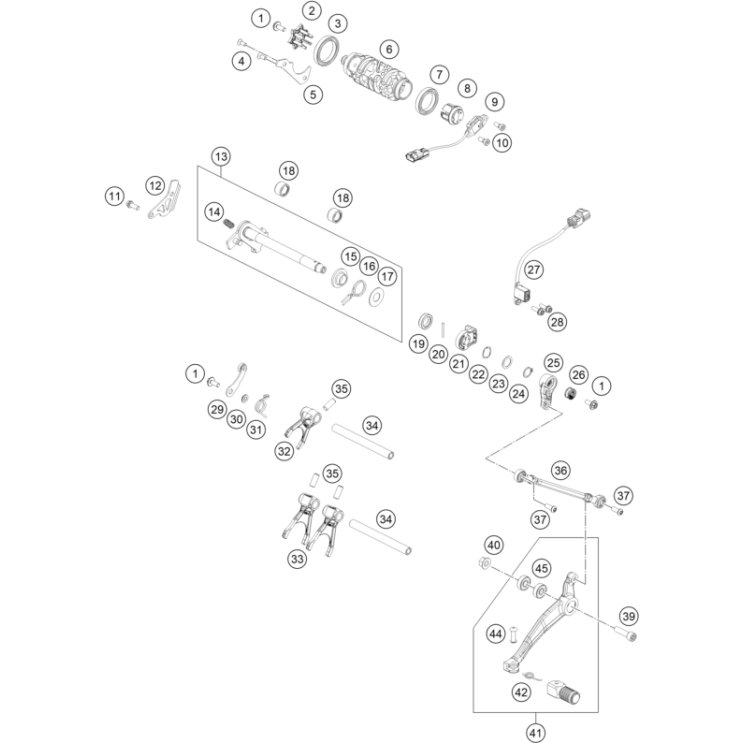 VUE ECLATEE MECANISME DE SELECTION HUSQVARNA 901 NORDEN 2025