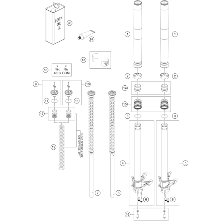 VUE ECLATEE FOURCHE TELESCOPIQUE HUSQVARNA 901 NORDEN 2026