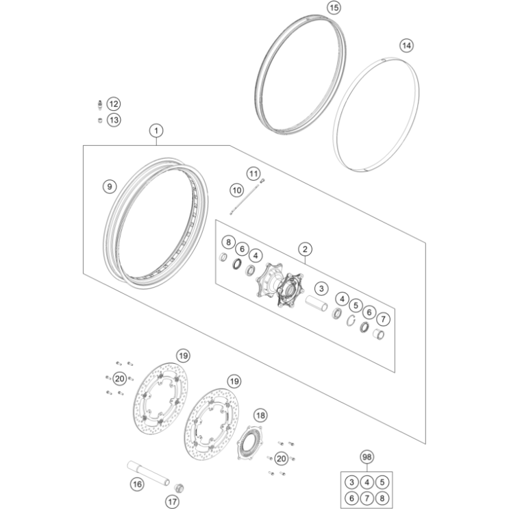 VUE ECLATEE ROUE AVANT HUSQVARNA 901 NORDEN 2026