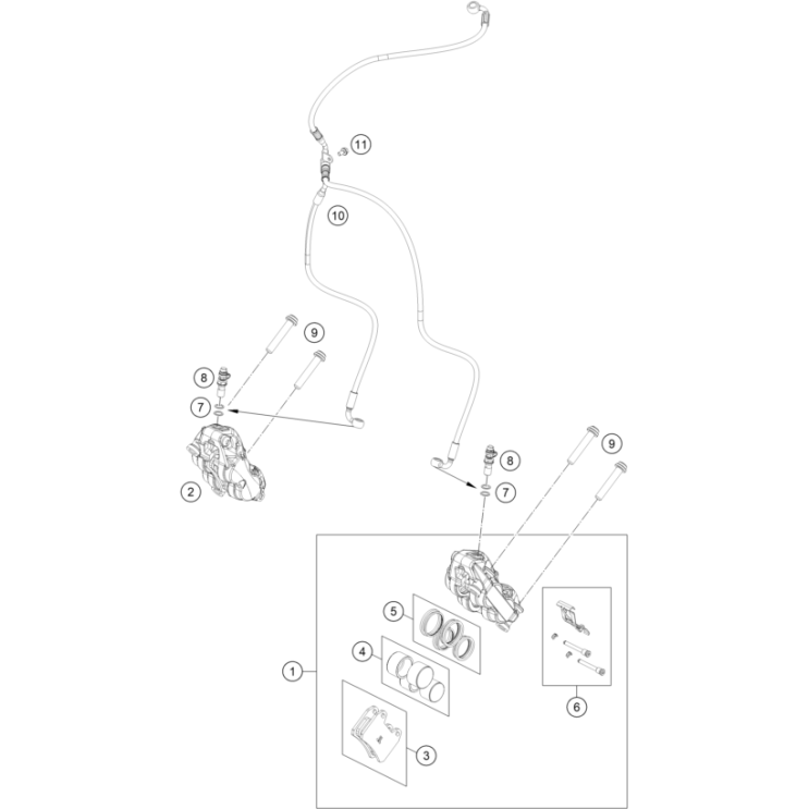 VUE ECLATEE ETRIER DE FREIN AVANT HUSQVARNA 901 NORDEN 2026