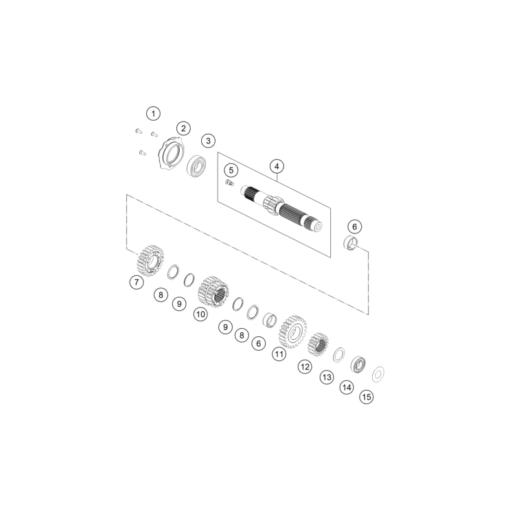 VUE ECLATEE BOITE DE VITESSE I - ARBRE PRIMAIRE HUSQVARNA 901 NORDEN 2026