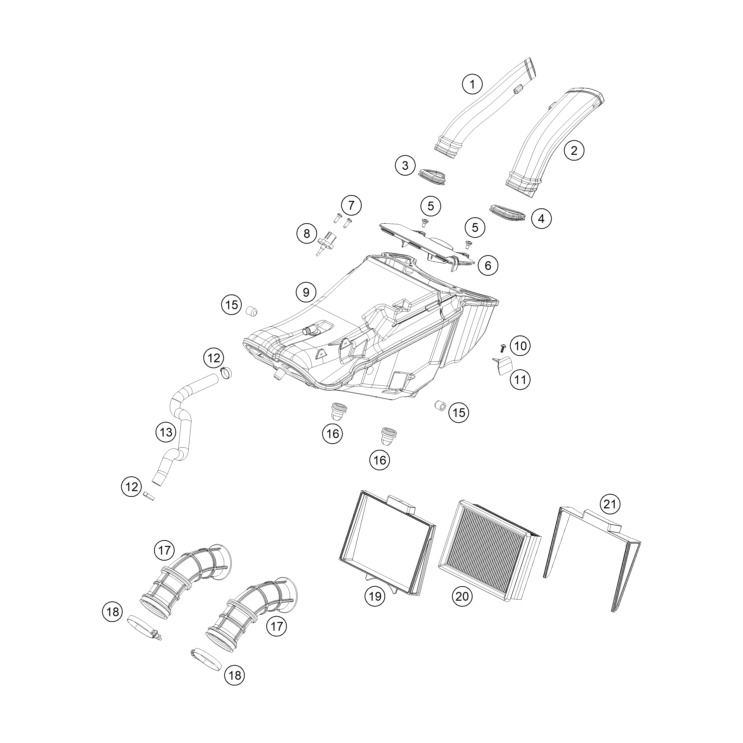 VUE ECLATEE FILTRE A AIR HUSQVARNA 901 NORDEN EXPEDITION 2025