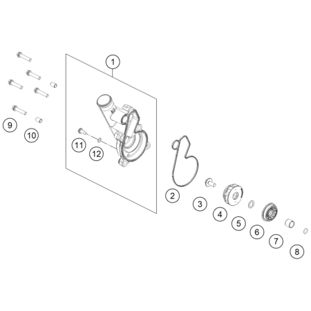 VUE ECLATEE POMPE A EAU...