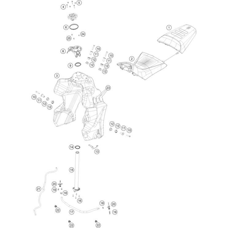 VUE ECLATEE RÉSERVOIR, SELLE HUSQVARNA 901 NORDEN EXPEDITION 2026