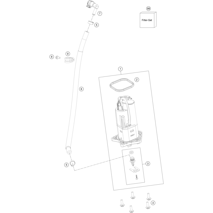 VUE ECLATEE POMPE A ESSENCE HUSQVARNA 901 NORDEN EXPEDITION 2026