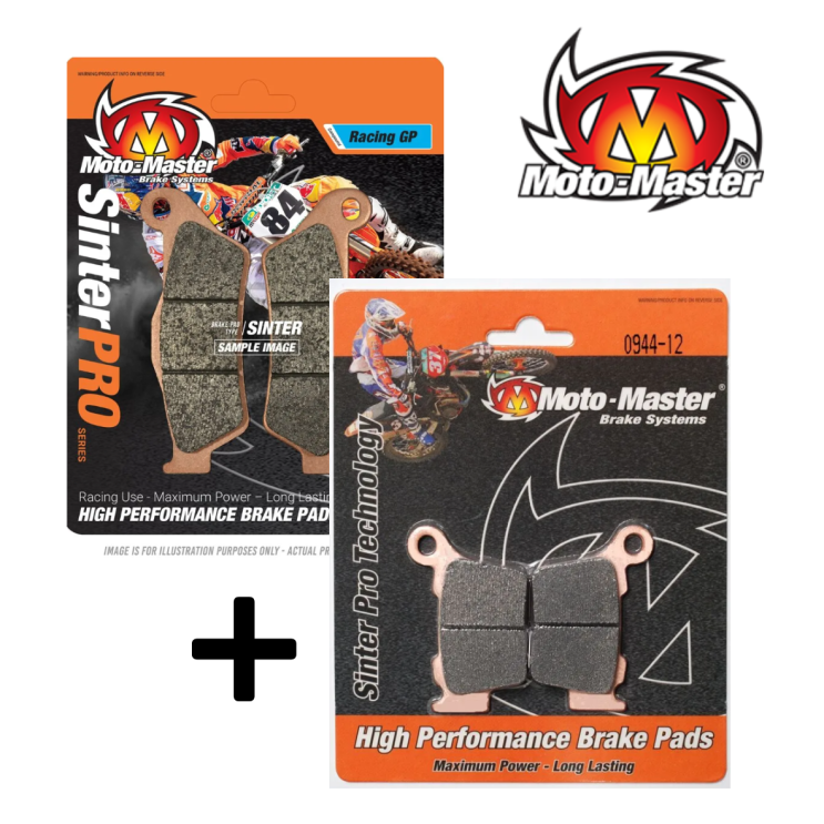 Pack de plaquettes de frein avant et arrière MOTO MASTER RACING GP PRO SINTER pour SHERCO 125 et plus - 2012 à 2027