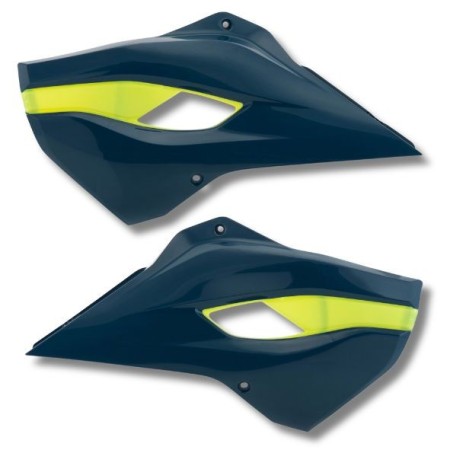 Paire d'ouies radiateur bleu et jaune pour HUSQVARNA 2014-2016 