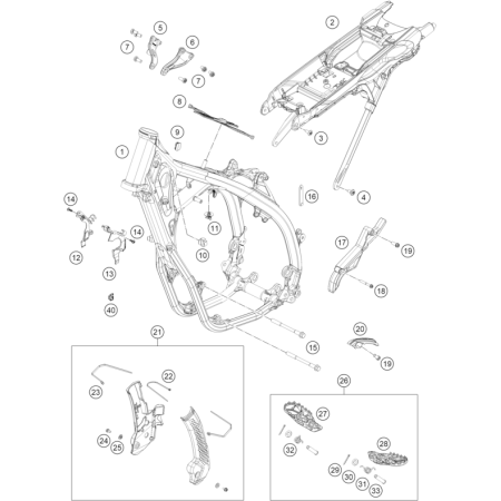 CADRE HUSQVARNA 250 FE 2027 - DUBOST HVA