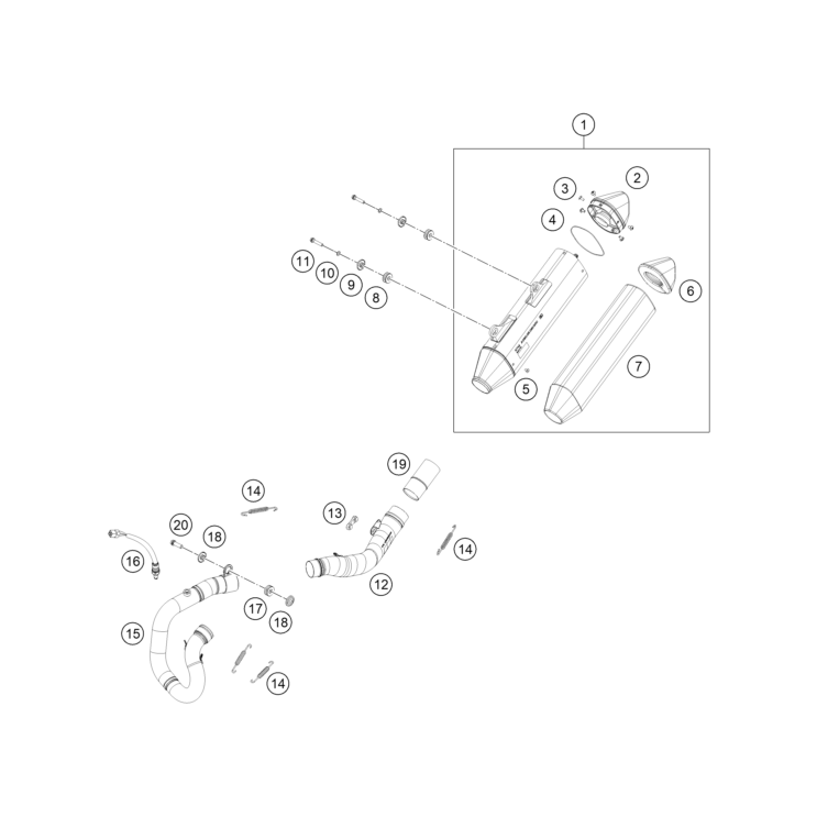 SYSTEME D'ECHAPPEMENT HUSQVARNA 250 FE 2027 - DUBOST HVA