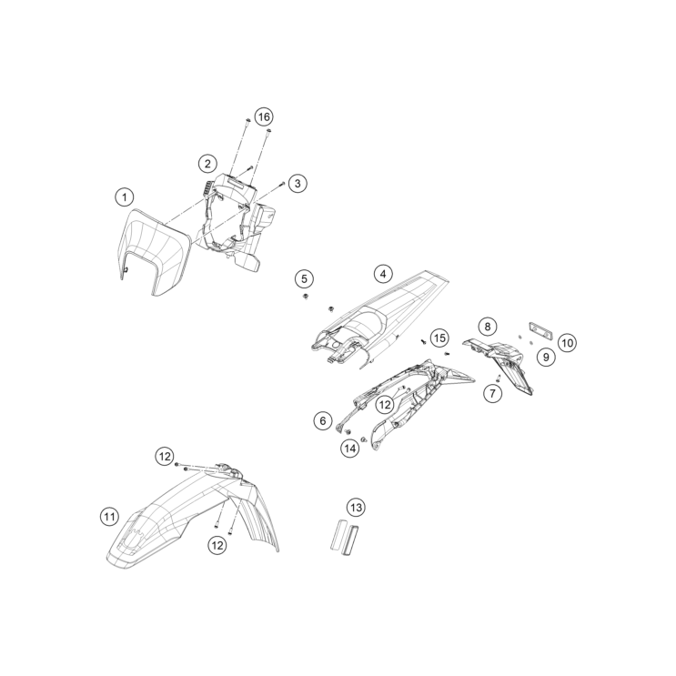 PLASTIQUES HUSQVARNA 250 FE 2027 - DUBOST HVA