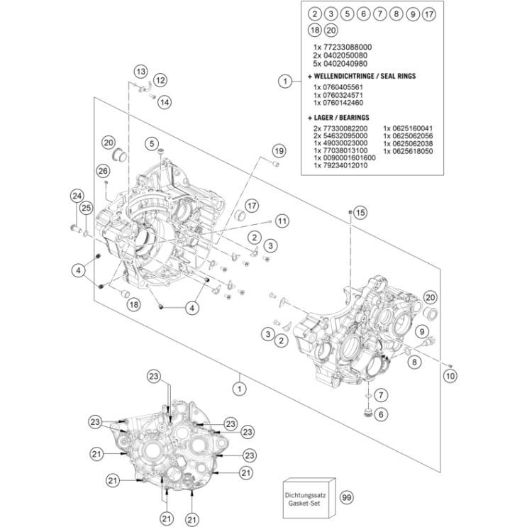 CARTER MOTEUR HUSQVARNA 250 FE 2027 - DUBOST HVA