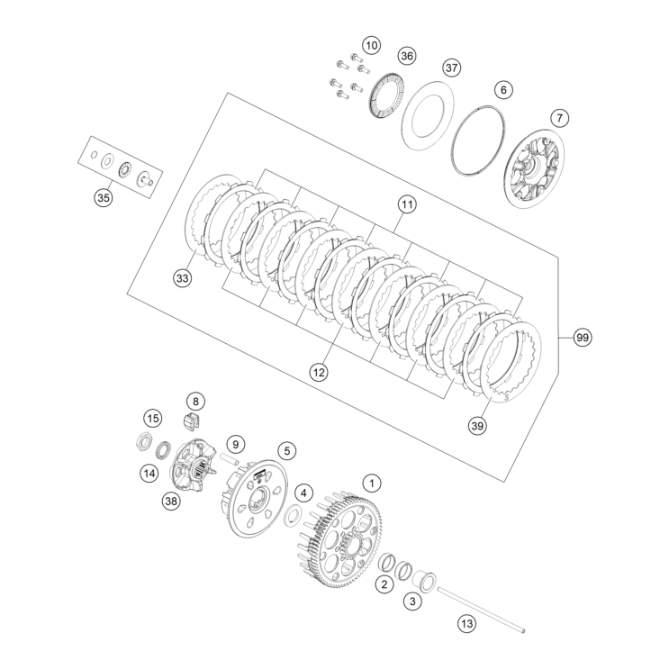 EMBRAYAGE HUSQVARNA 350 FE 2027 - DUBOST HVA