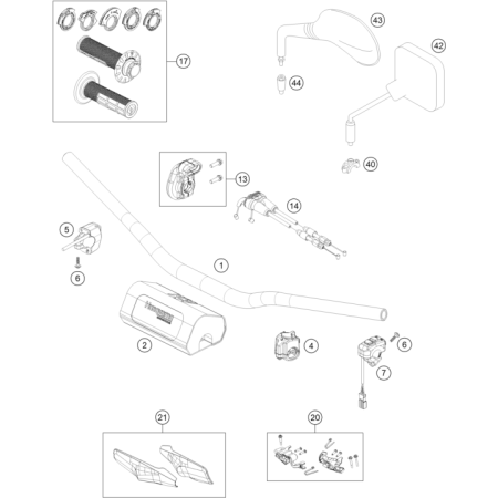 GUIDON, ARMATURES HUSQVARNA 350 FE 2027 - DUBOST HVA