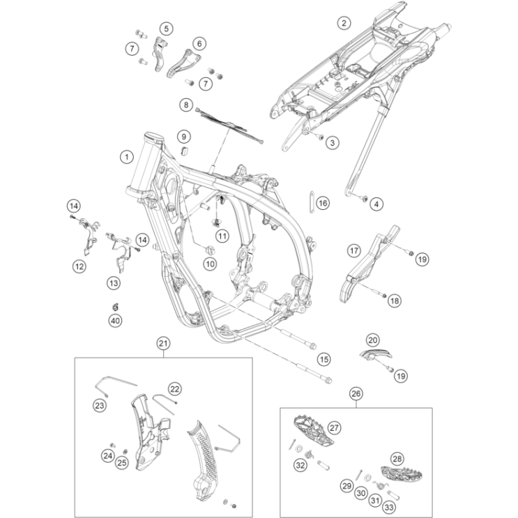 CADRE HUSQVARNA 450 FE 2027 - DUBOST HVA