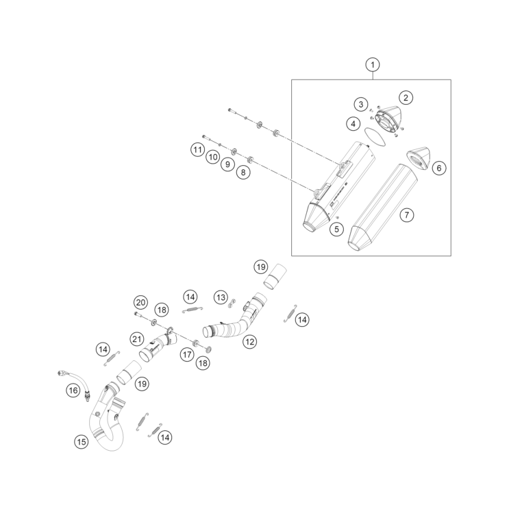 SYSTEME D'ECHAPPEMENT HUSQVARNA 450 FE 2027 - DUBOST HVA
