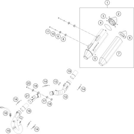 SYSTEME D'ECHAPPEMENT HUSQVARNA 450 FE 2027 - DUBOST HVA