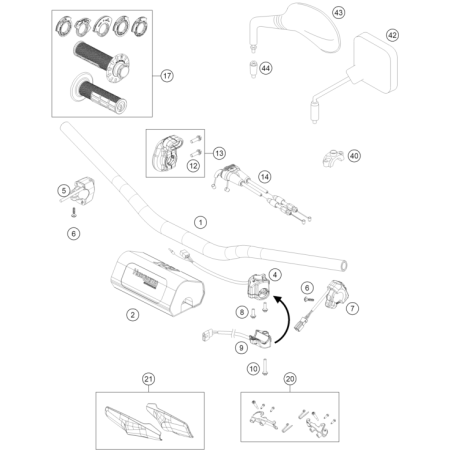 GUIDON, ARMATURES HUSQVARNA 300 TE 2027 - DUBOST HVA